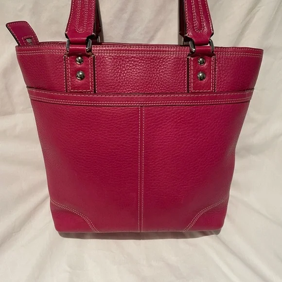 Vintage Fuchsia Hamilton Coach Leather Bag - Picture 7 of 15